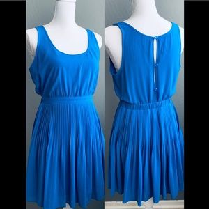 Want & Need Blue Pleated Dress